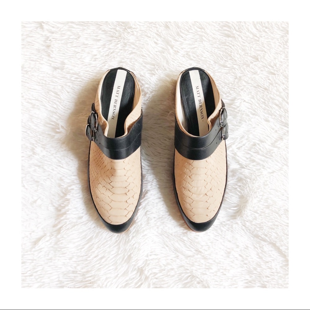 Matt Bernson Two Tone crocodile Leather Mule sz7